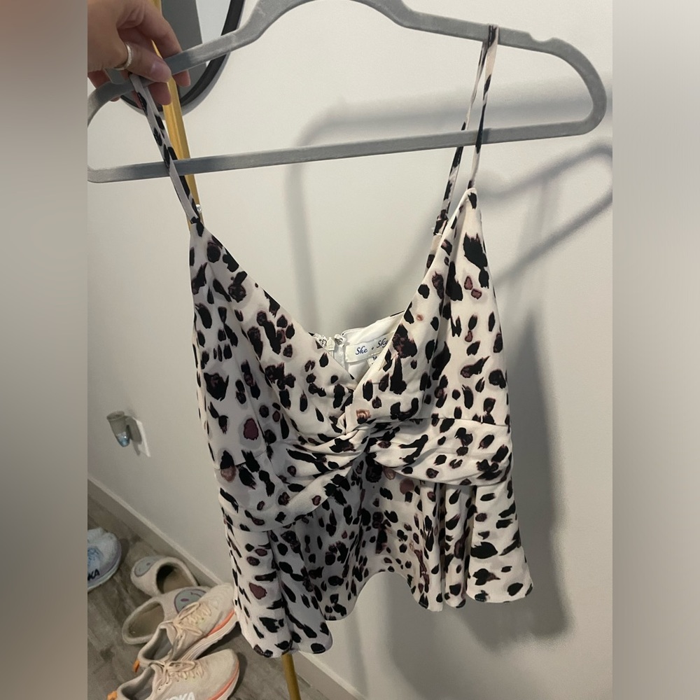 She+Sky Cheetah Print Tank Top